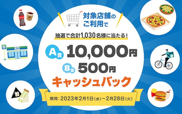 最大10,000円キャッシュバックが合計1,030名当たるキャンペーン