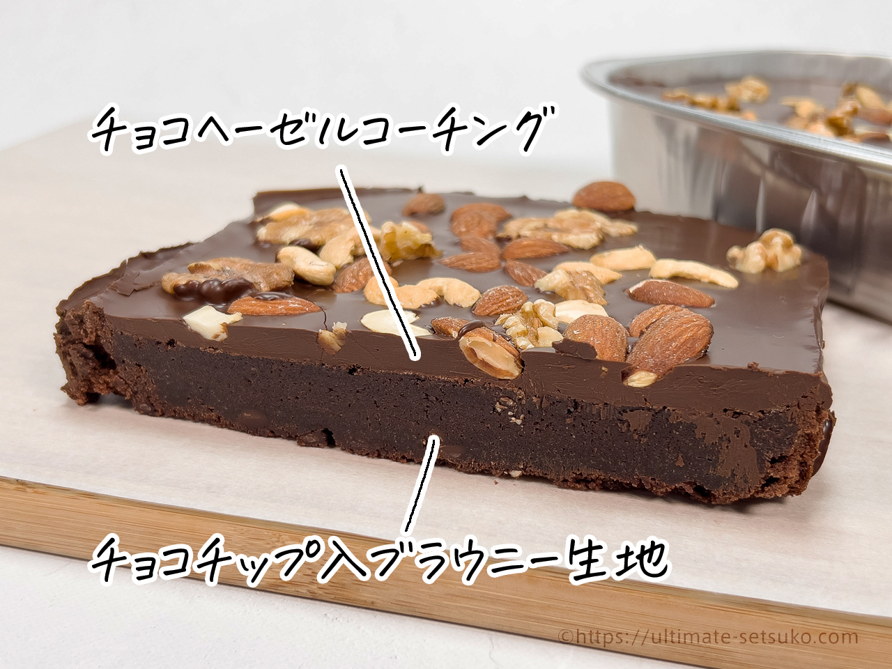 2層の異なるチョコレート生地