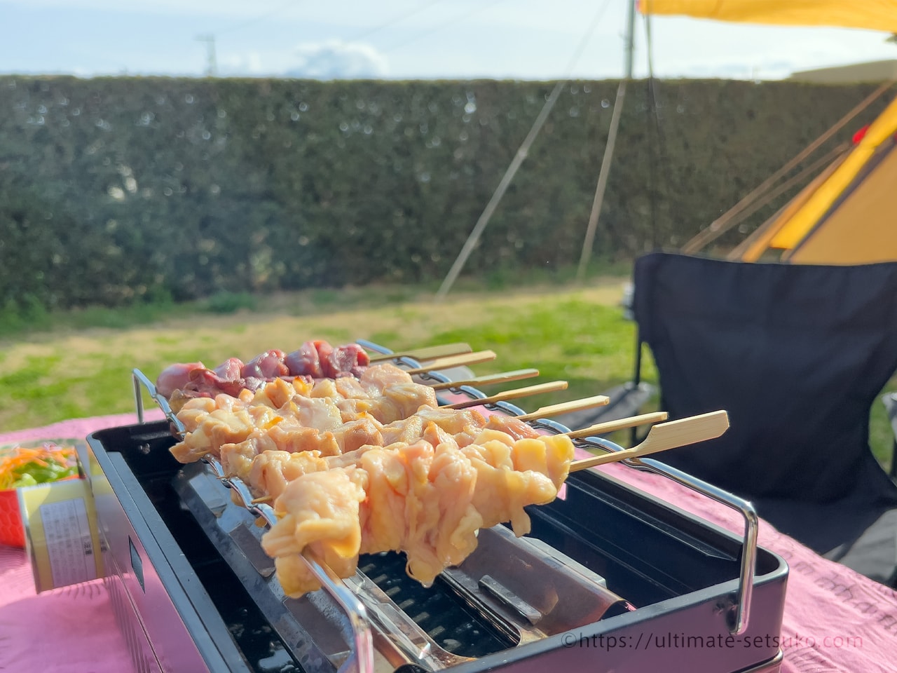 炙り用コンロで焼く