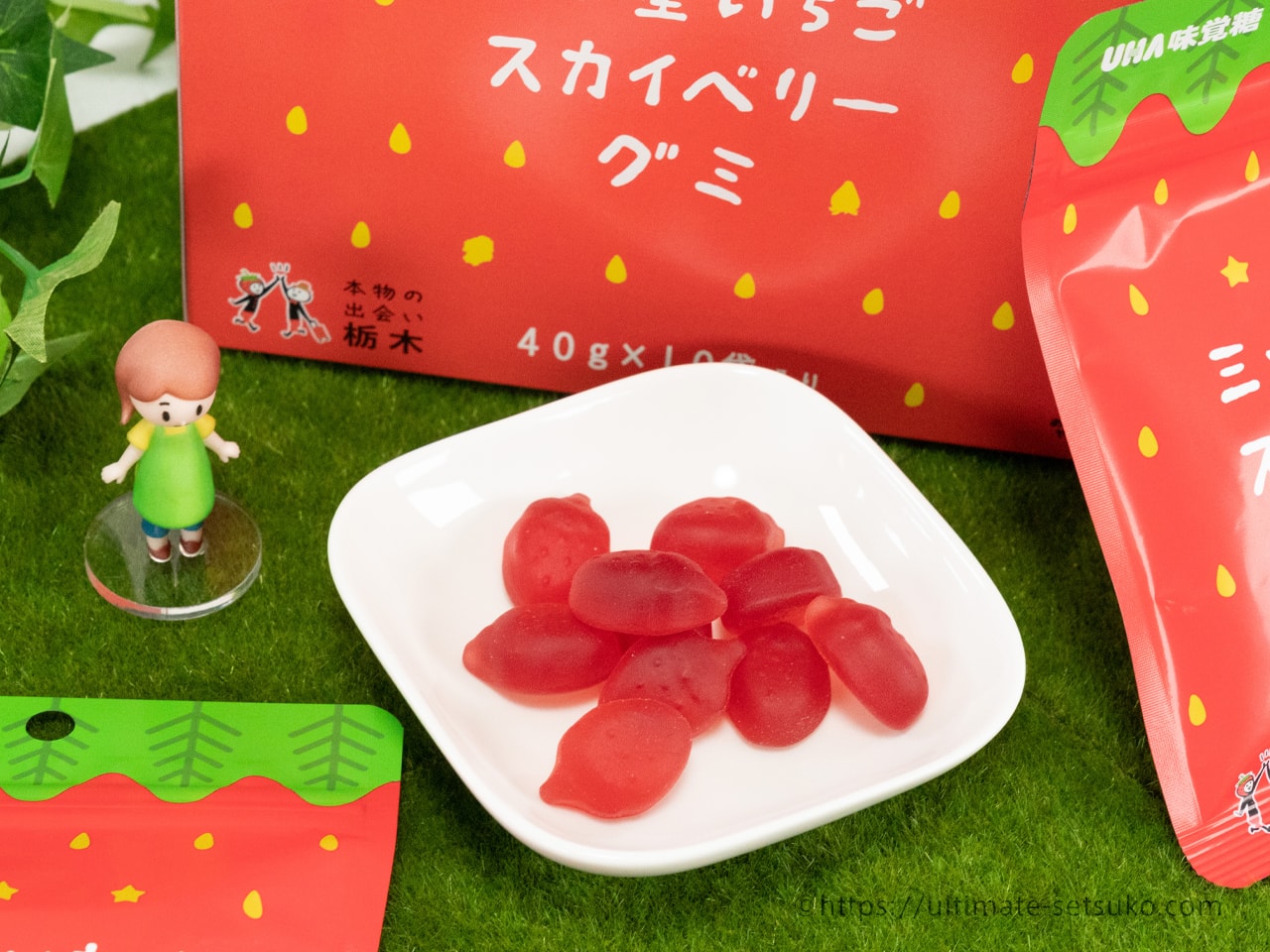 コストコ UHA味覚糖 三ツ星いちご スカイベリー グミ 40g × 10袋 - 菓子