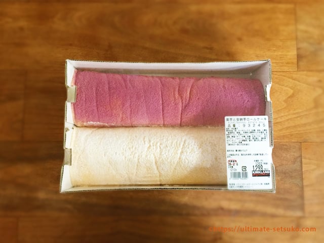 コストコ新商品の紫芋と安納芋ロールケーキ！上品な甘さで食べ応えばつぐん