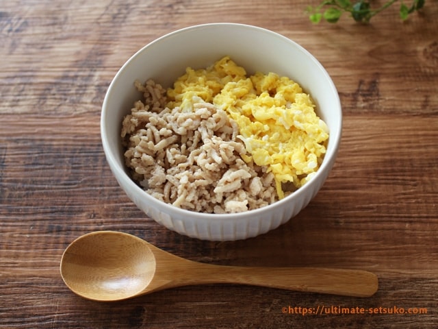 コストコさくらどりひき肉そぼろ丼