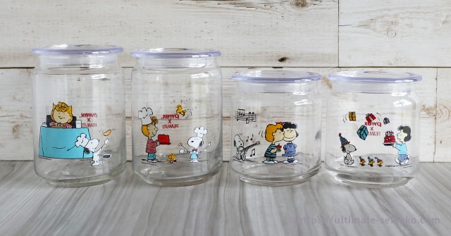スヌーピー ガラスキャニスター 2セット SNOOPY スヌーピー ガラスキャニスター 2点セット | MILMOUNTAIN