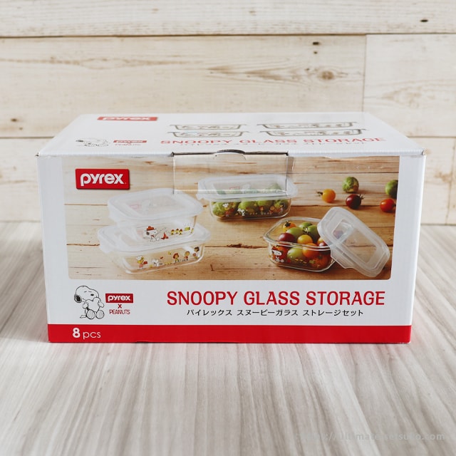 新品pyrex SNOOPY GLASS STORAGE コストコ パイレックス スヌーピー ガラス密閉保存容器 ジョークール 4個