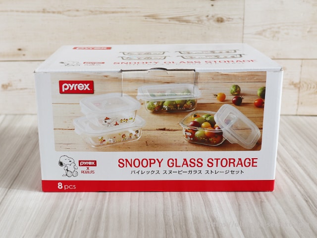 新品pyrex SNOOPY GLASS STORAGE コストコ パイレックス スヌーピー ガラス密閉保存容器 4個セット