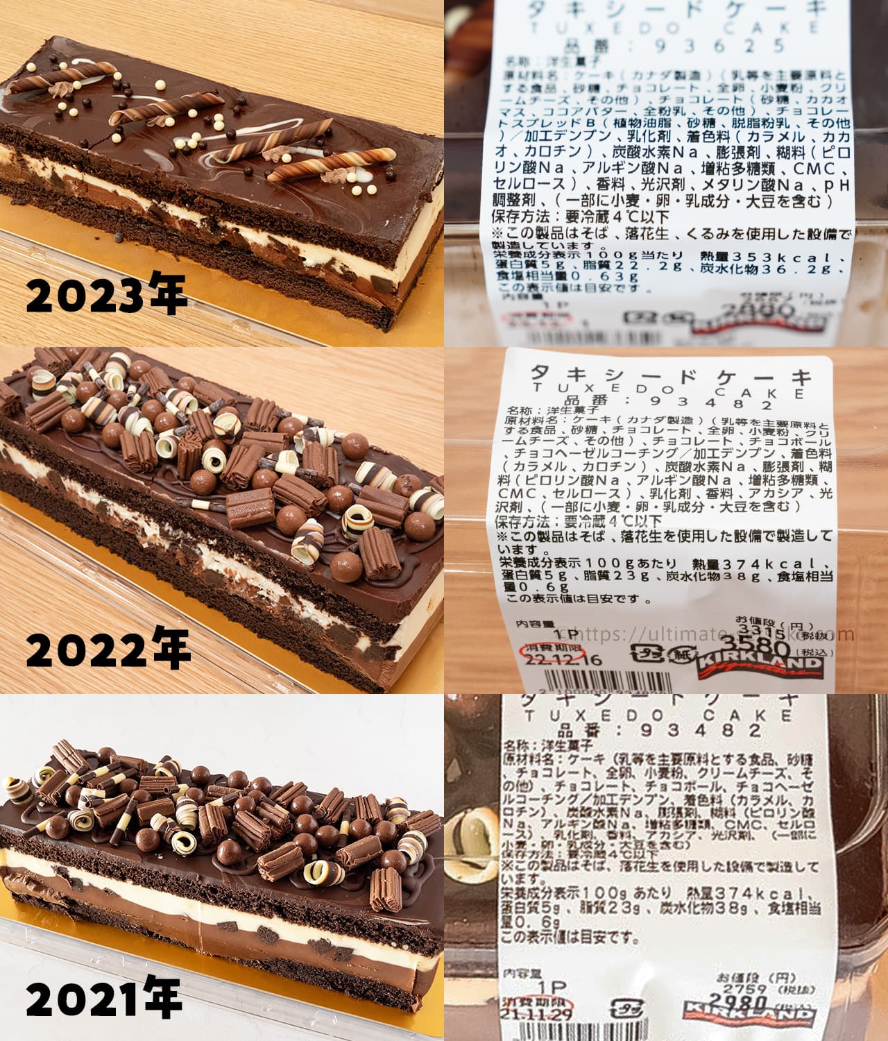 過去のタキシードケーキ比較