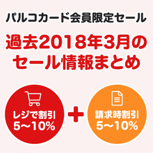 2018年3月のパルコカードのパーティセール