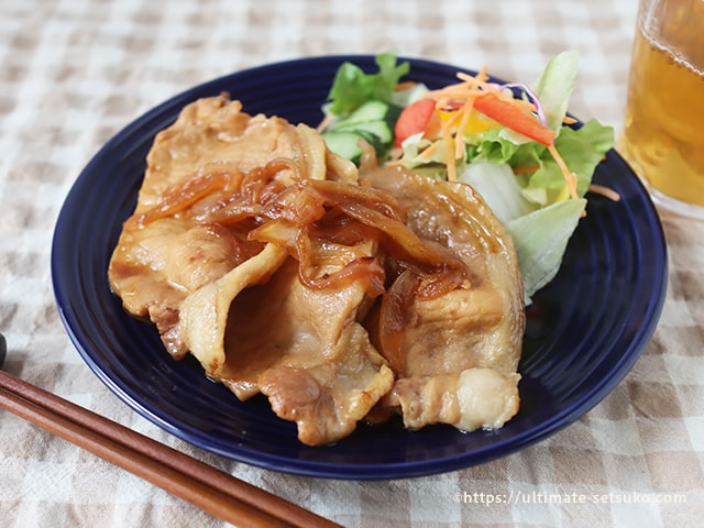 三元豚ロースで生姜焼き